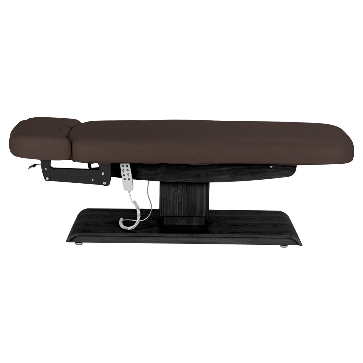 Электрическая SPA-Кушетка Sillon Relax – Цвет Тёмно-Коричневый, Основание Чёрное · Вид сбоку