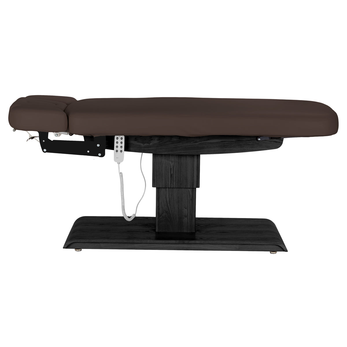 Электрическая SPA-Кушетка Sillon Relax – Цвет Тёмно-Коричневый, Основание Чёрное · Вид сбоку