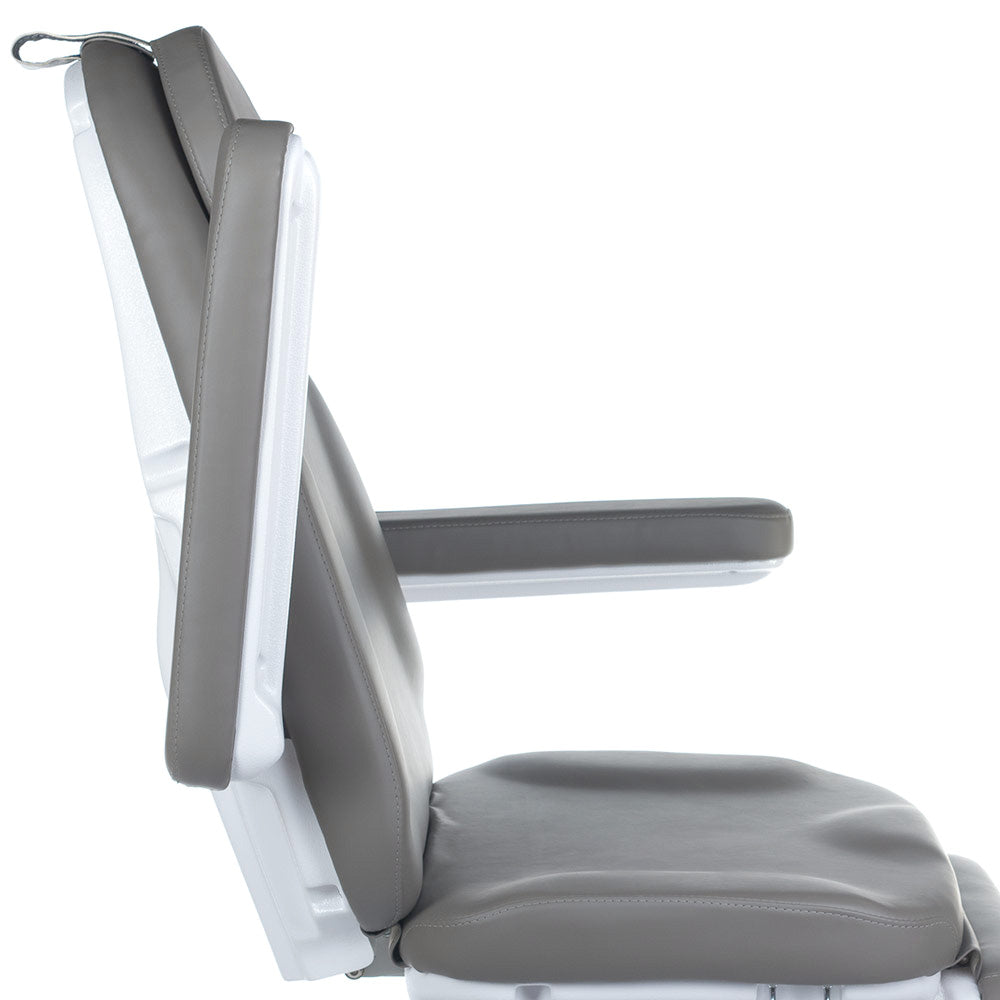 Electrical cosmetic chair MODENA BD-8194 by Beauty System, gray electric salon chair with padded seat and adjustable backrest.