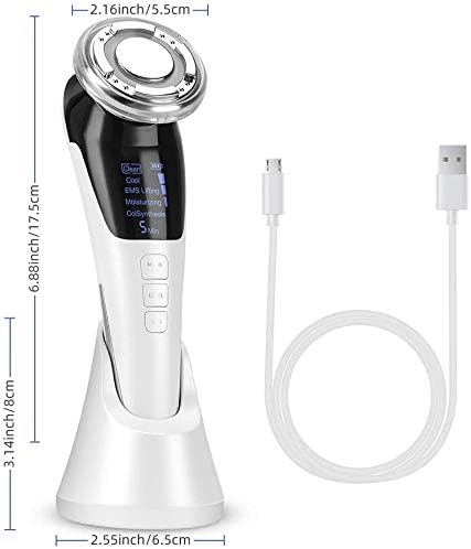 Compact EMS ultrasonic hot cold LED face massager product detail image
