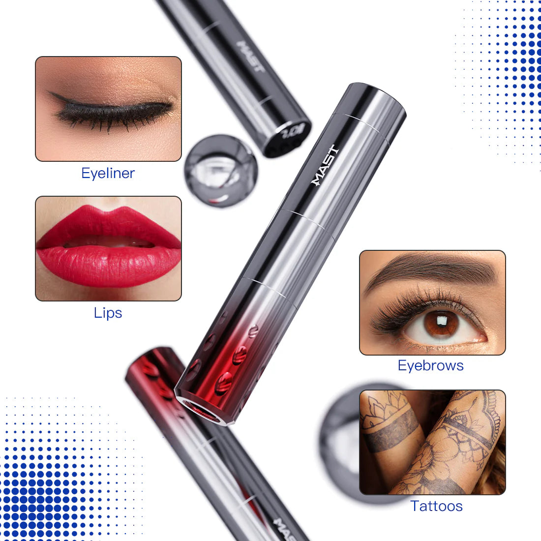Mast Cordless Tattoo Pen Machine for PMU 3.0mm Stroke - BVShop