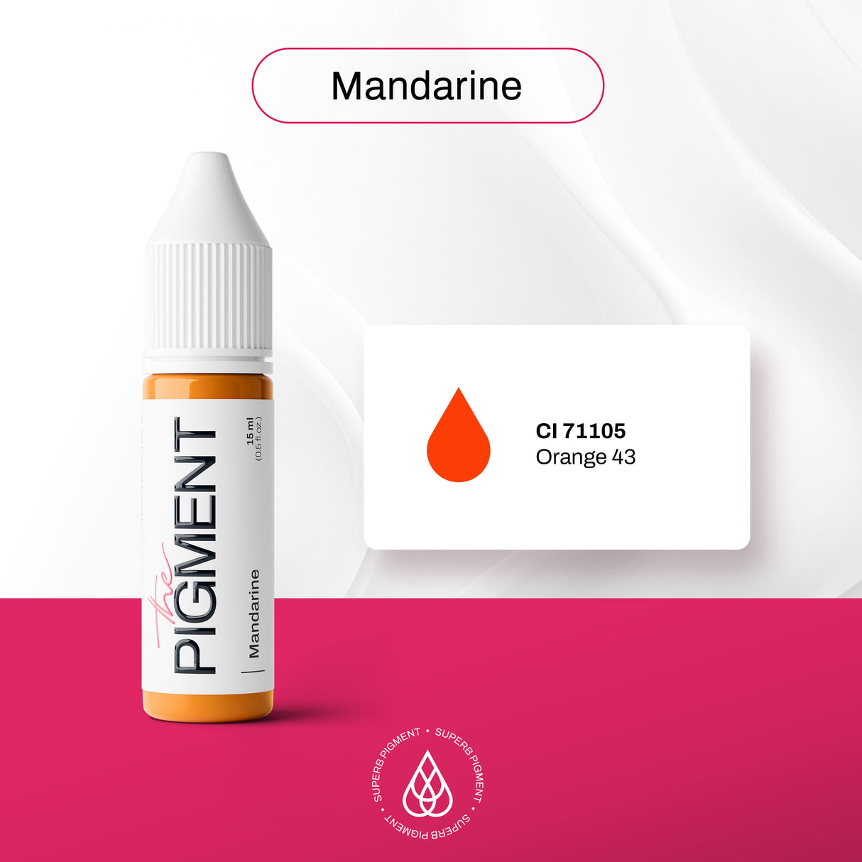 The Pigment Mandarine orange corrector pigment details for PMU work