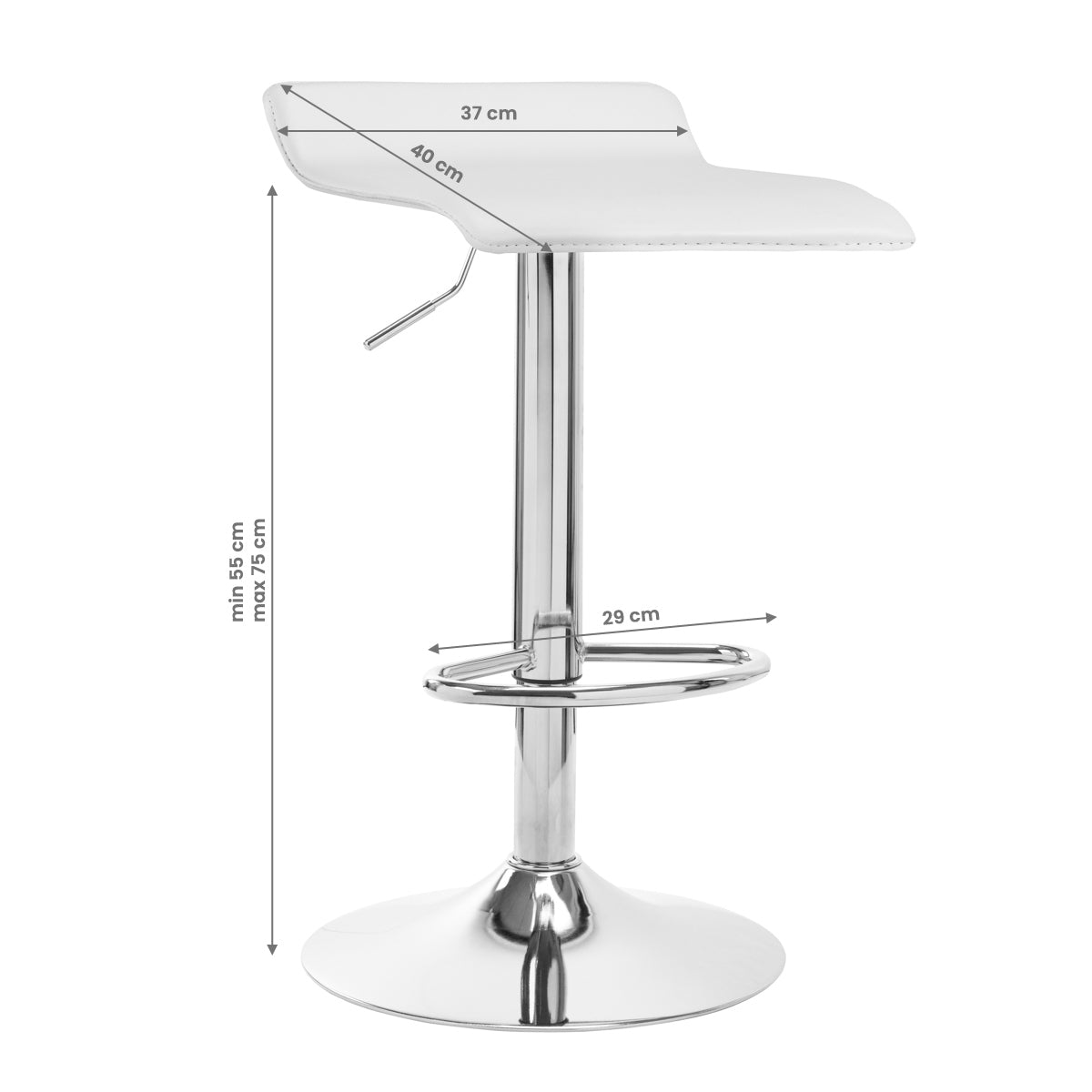 BAR STOOL QS-B08 WHITE - BVShop
