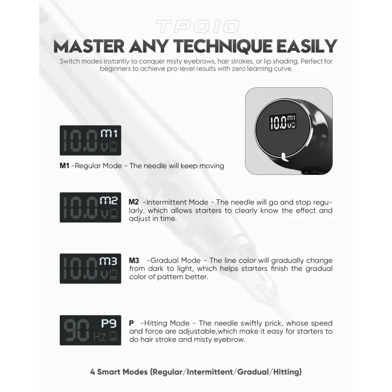 Biomaser TP010 bezvadu machine pen komplekts