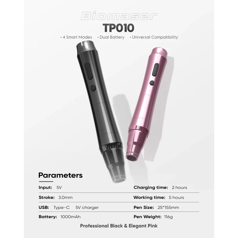 Biomaser TP010 bezvadu machine pen komplekts