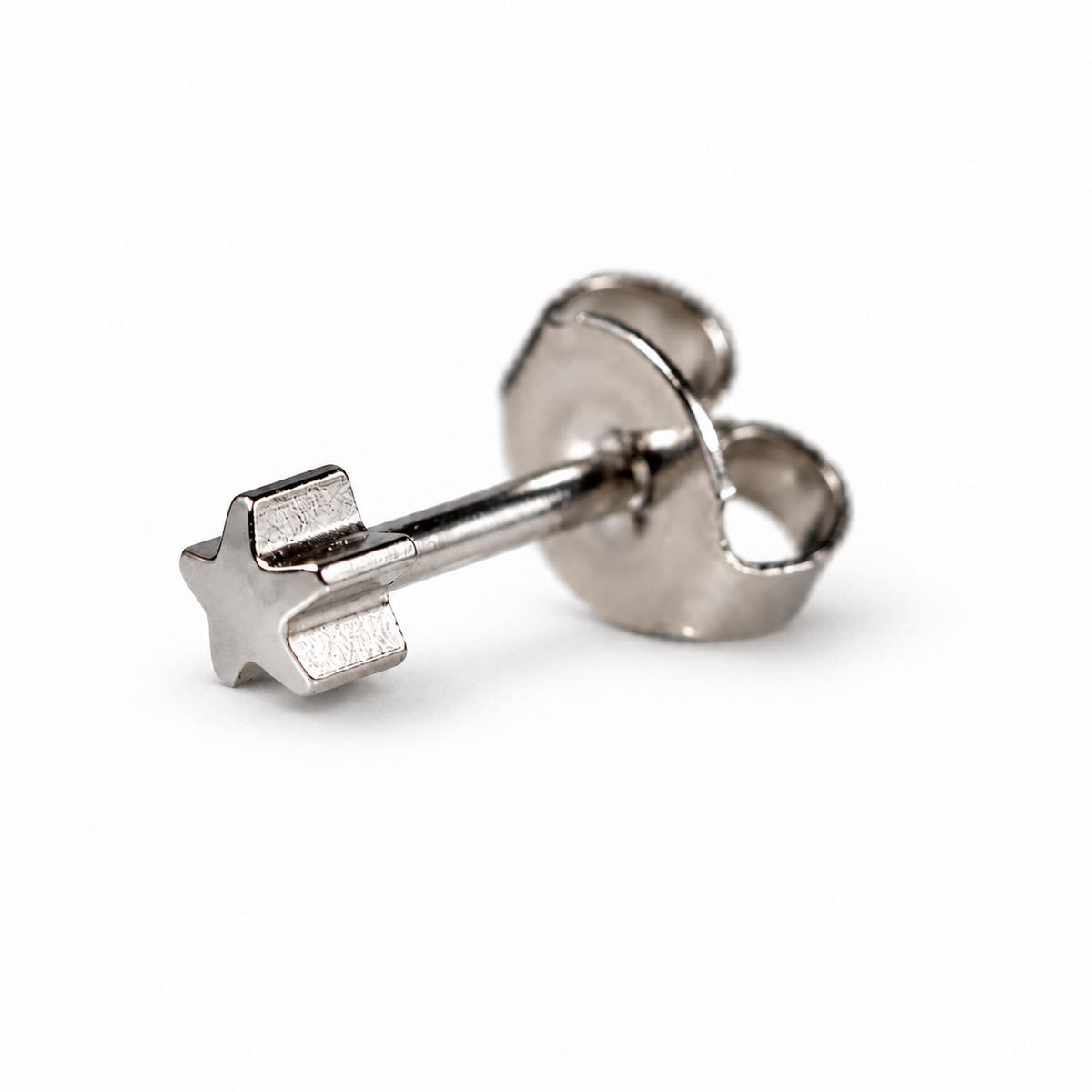 Caflon Blu Piercing Earrings Star 4 mm (White Stainless Steel)