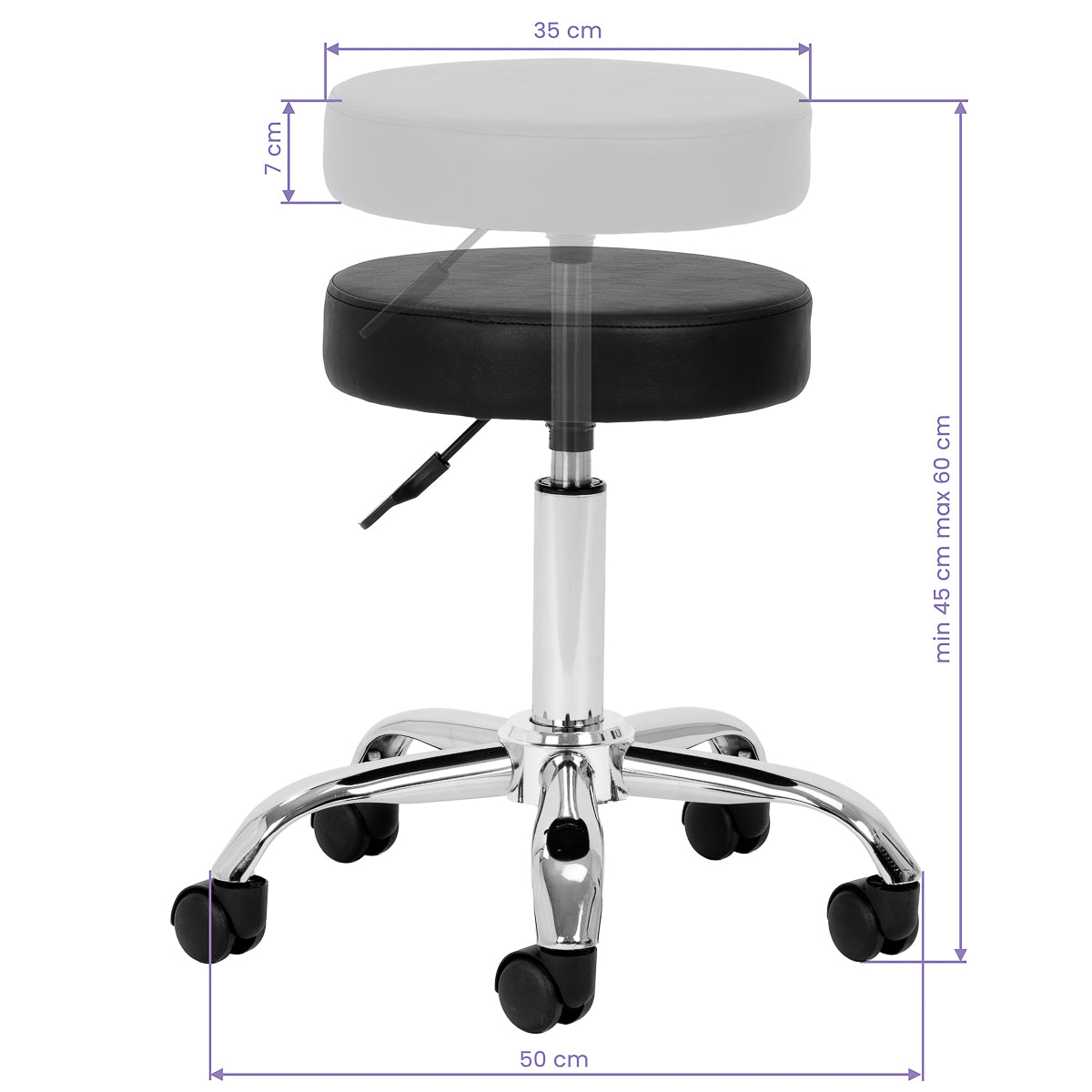 Cosmetic stool AM-310 black v - BVShop