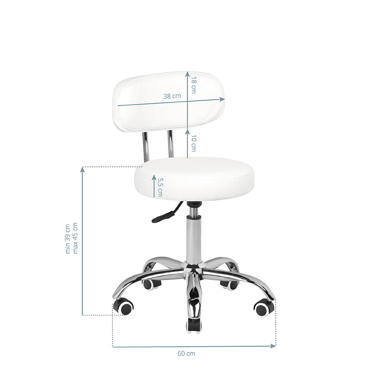 Cosmetic stool for pedicure a-007 white - BVShop