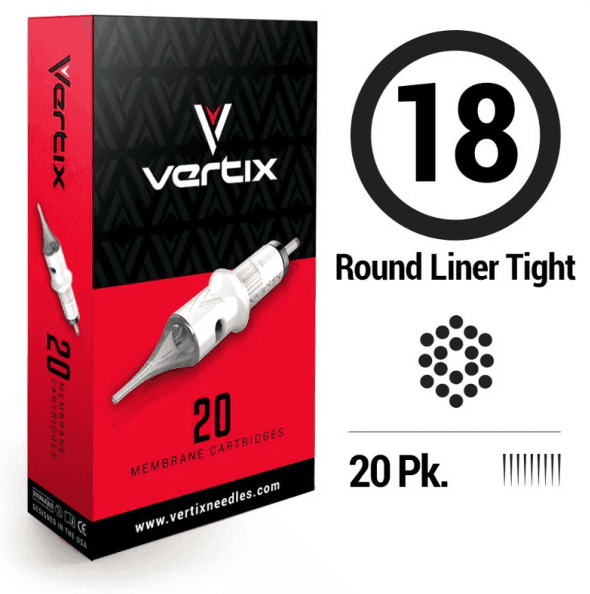 Vertix Tattoo Round Liner Tight Cartridges - BVShop