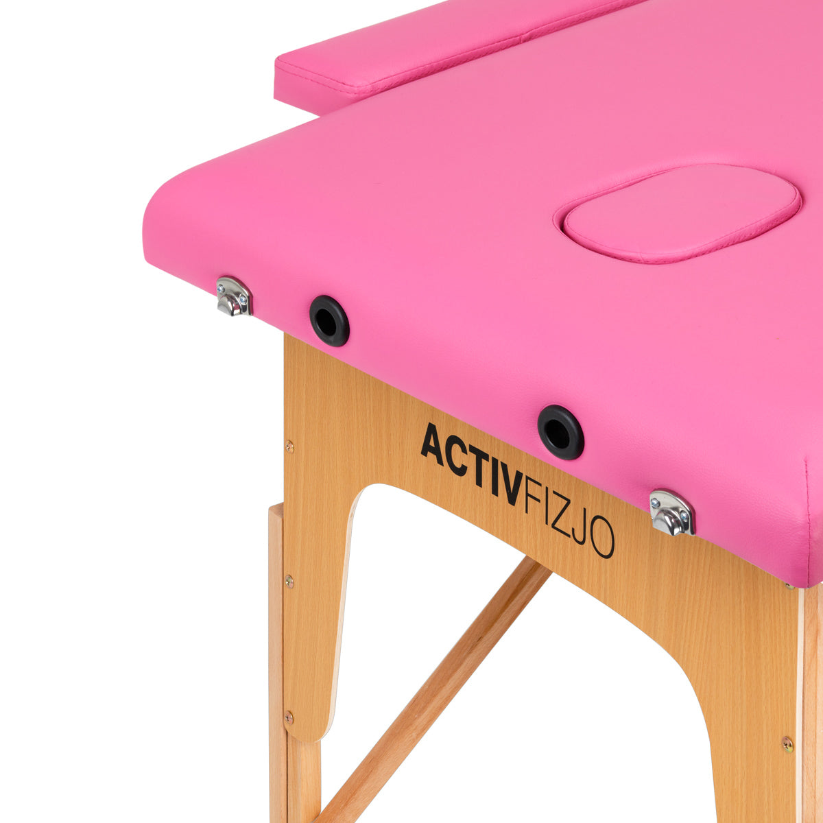 Folding massage table wooden Activ Fizjo comfort 2 segment pink - BVShop