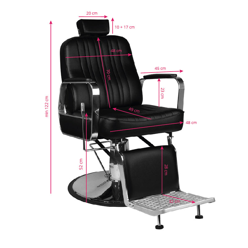 Gabbiano barber chair patrizio black - BVShop