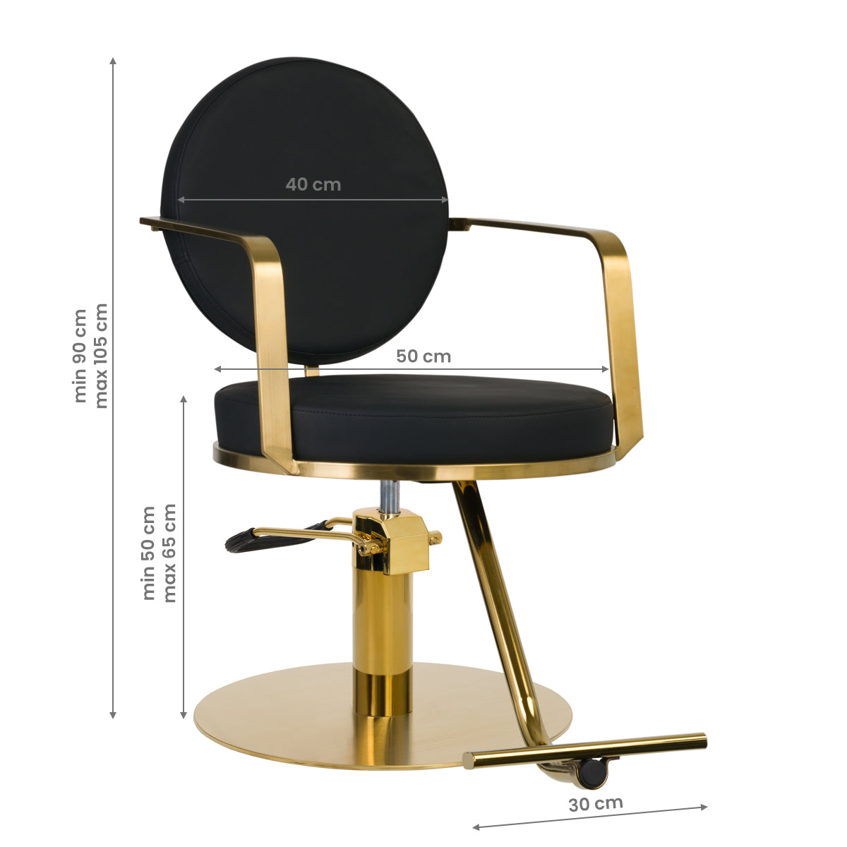 GABBIANO HAIRDRESSING CHAIR ARRAS BLACK GOLD - BVShop
