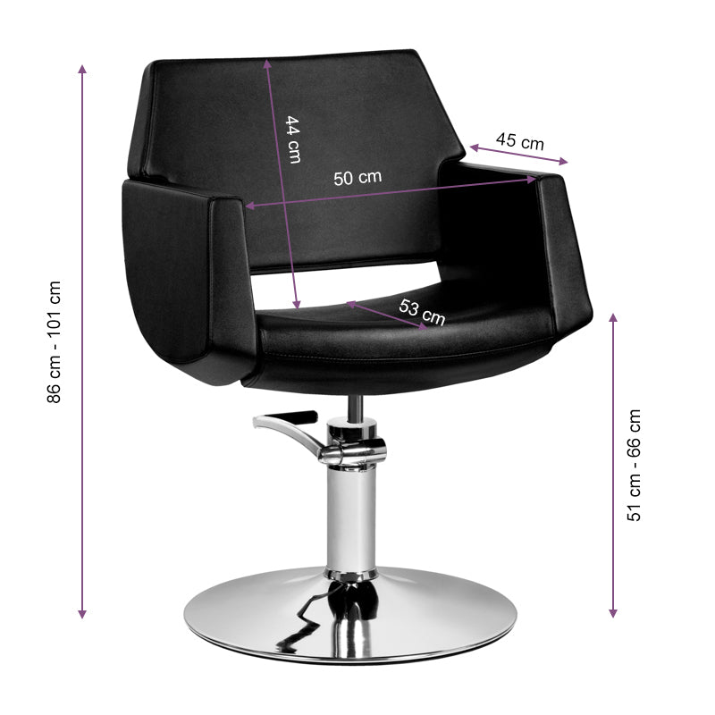 GABBIANO HAIRDRESSING CHAIR SANTIAGO BLACK - BVShop
