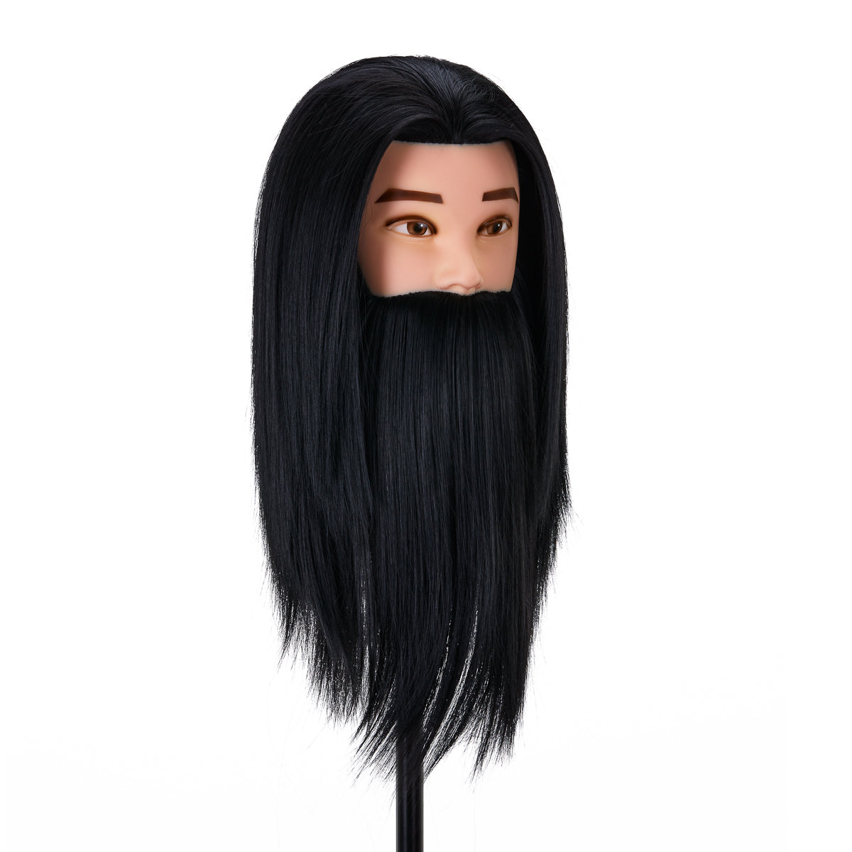 Gabbiano WZ4 training head with beard, synthetic hair, color 1#, length 8"+6" - BVShop