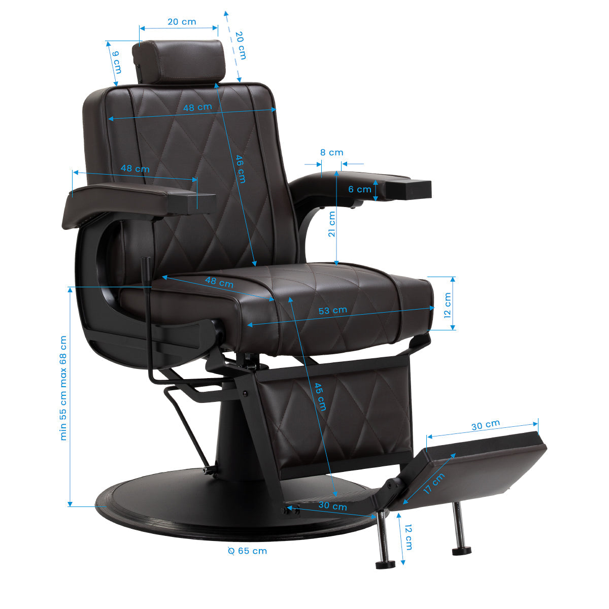 Hair System barber chair BM88066B brown - BVShop
