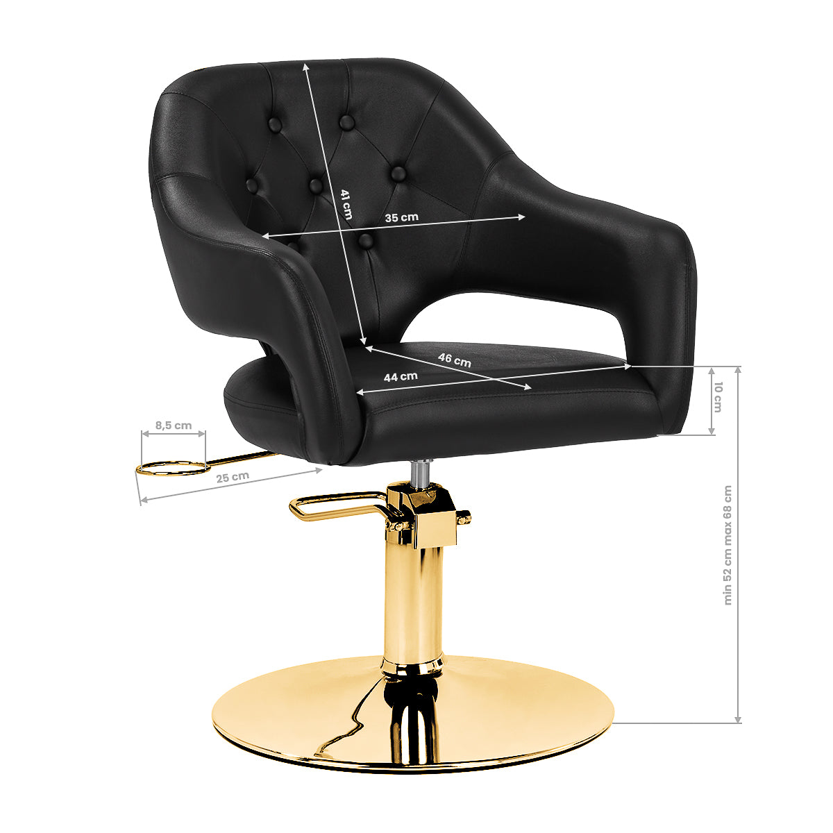 Hairdressing chair Gabbiano Parma Gold Black - BVShop