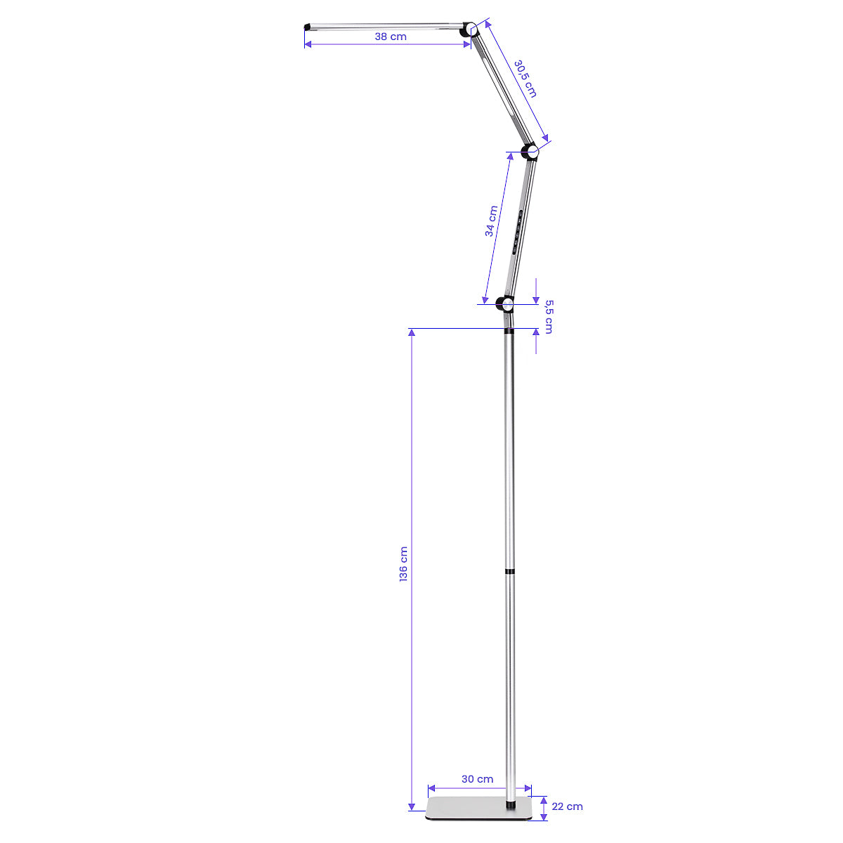 LED Yoga treatment lamp 22W silver - BVShop