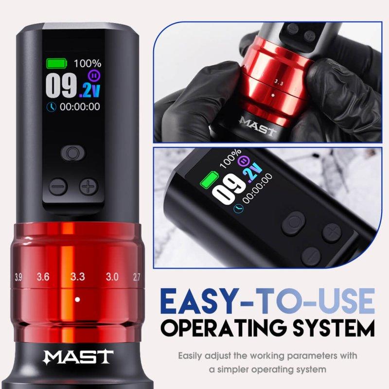Mast Fold Pro Wireless Tattoo Machine Red - BVShop