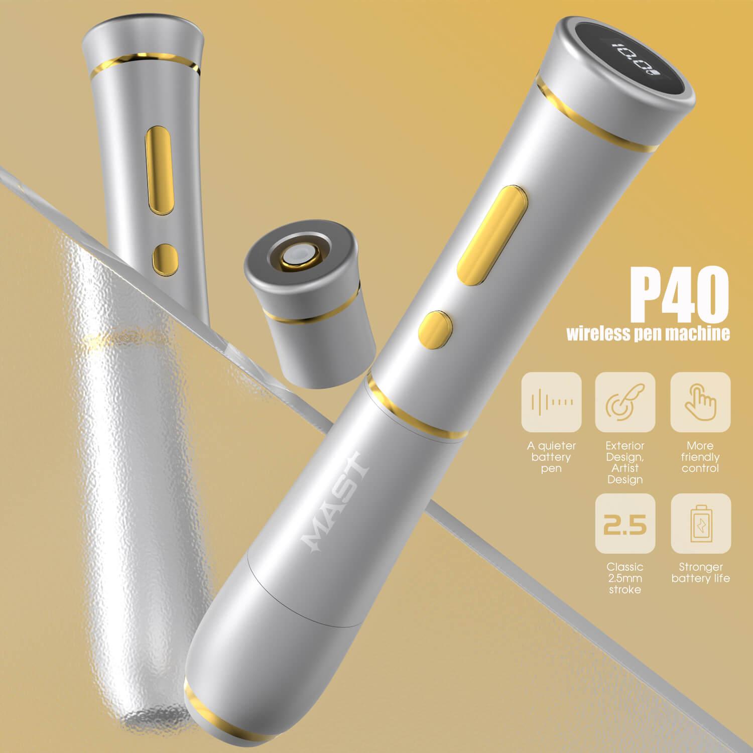 Mast P40 Wireless Tattoo Pen And PMU Machine Pink - BVShop