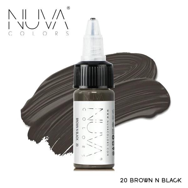 Nuva Colors Eyeliner Pigments 20 BROWN N BLACK 15ml - BVShop