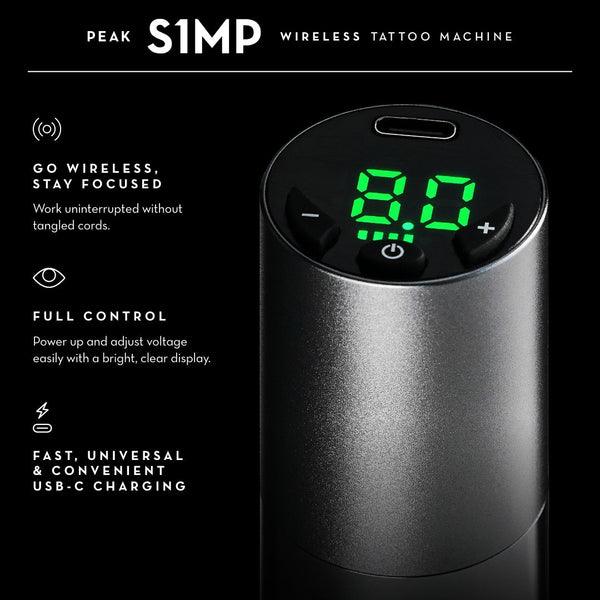 Peak S1MP Gunmetal Wireless Tattoo Machine - BVShop