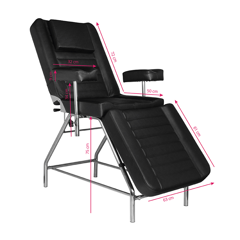 Pro ink 602 black tattoo chair - BVShop