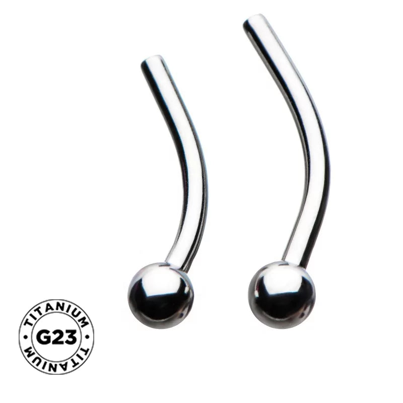 Titāna izliektā push-in labreta