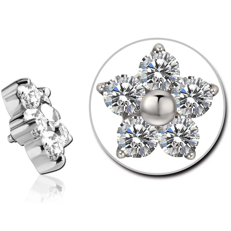 Titāna gredzens ar ziedu