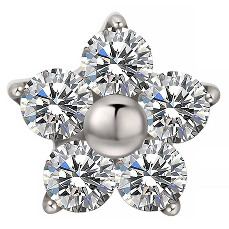 Titāna gredzens ar ziedu