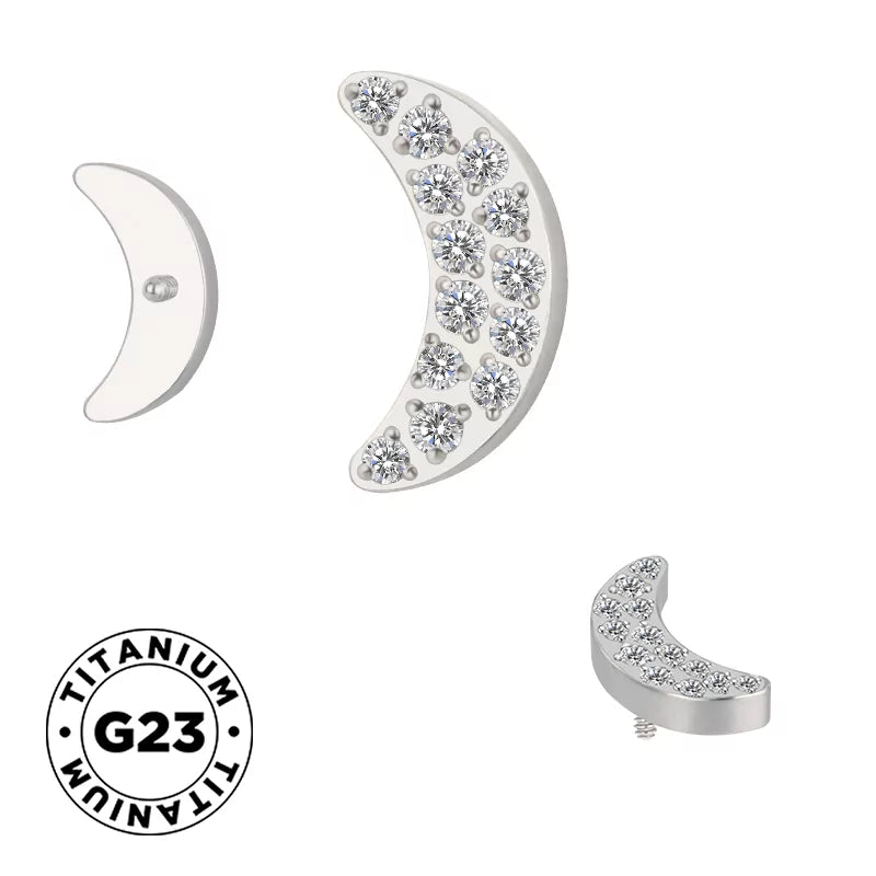 Titāna gredzens ar ieklātu mēnesi