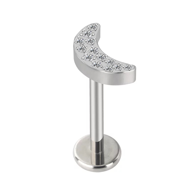 Titāna gredzens ar ieklātu mēnesi