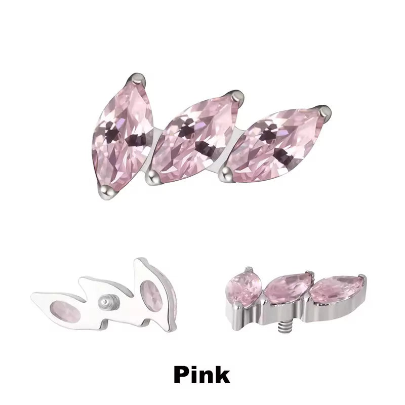 Титановые наконечники для колец 3-зубчатый изогнутый веер