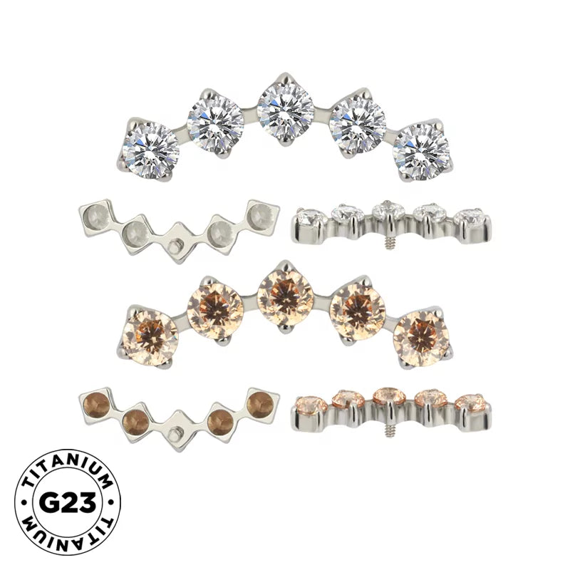 Титановые наконечники для колец с 5 зубцами, оправа из циркония