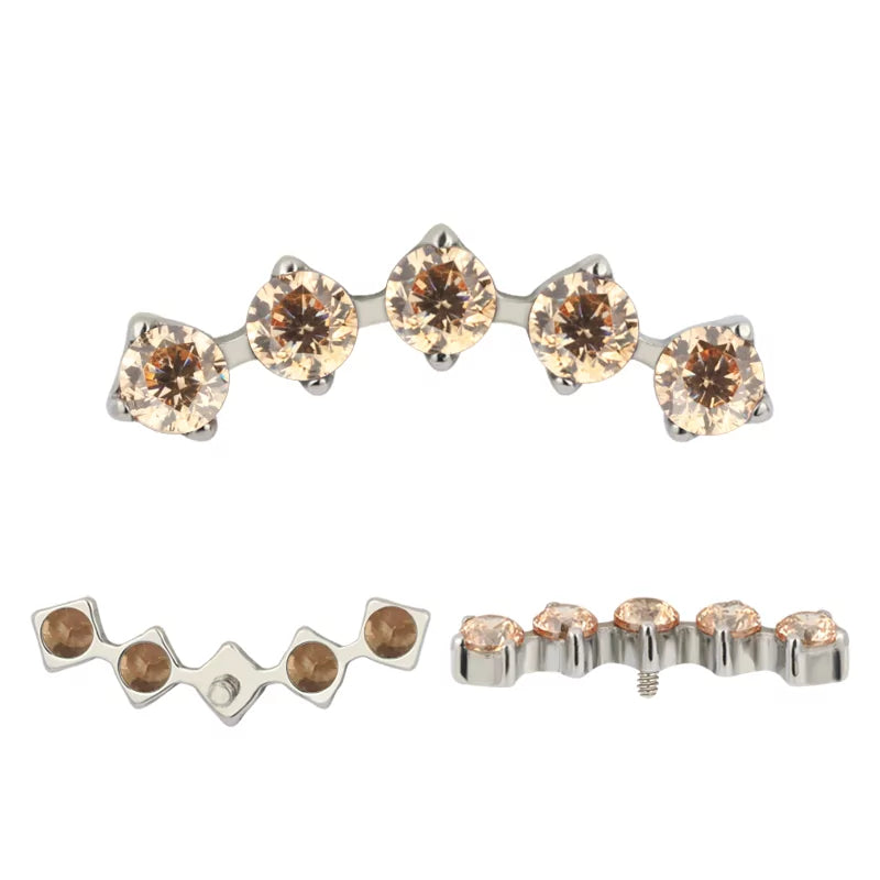 Титановые наконечники для колец с 5 зубцами, оправа из циркония