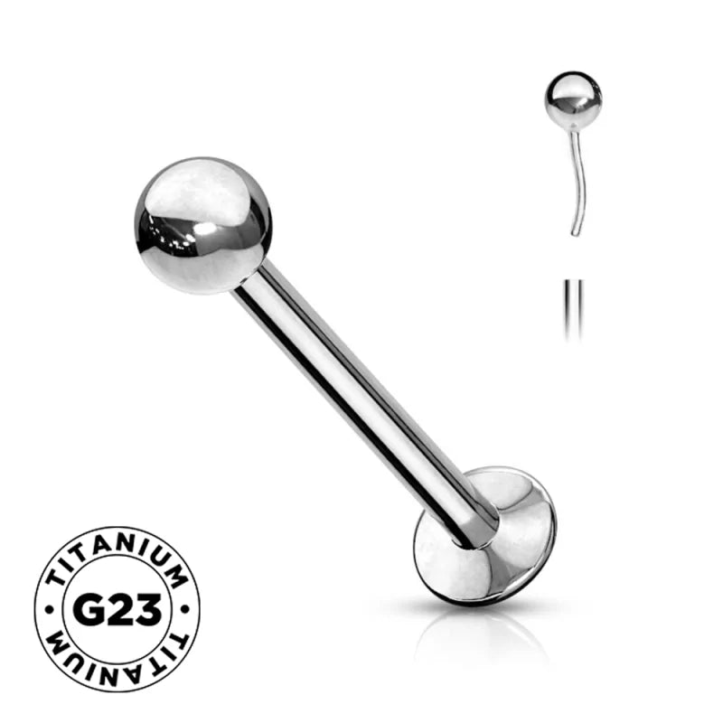 Титановый шарик без резьбы с лабретом