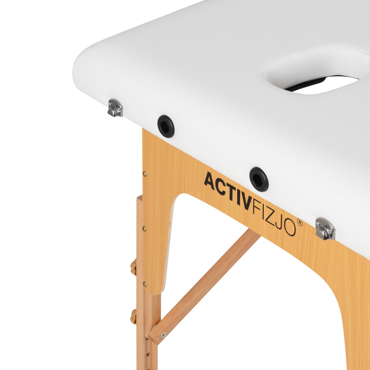 WOODEN FOLDING TABLE FOR MASSAGE COMFORT ACTIVFIZJO LUX 3 SECTIONS 190X70 WHITE - BVShop