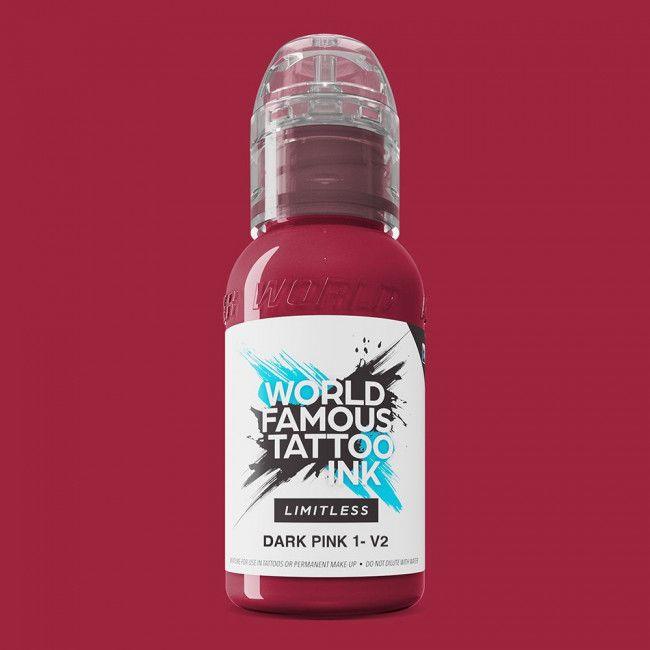 World Famous Limitless Tattoo Ink Dark Pink 1 v2 30ml - BVShop