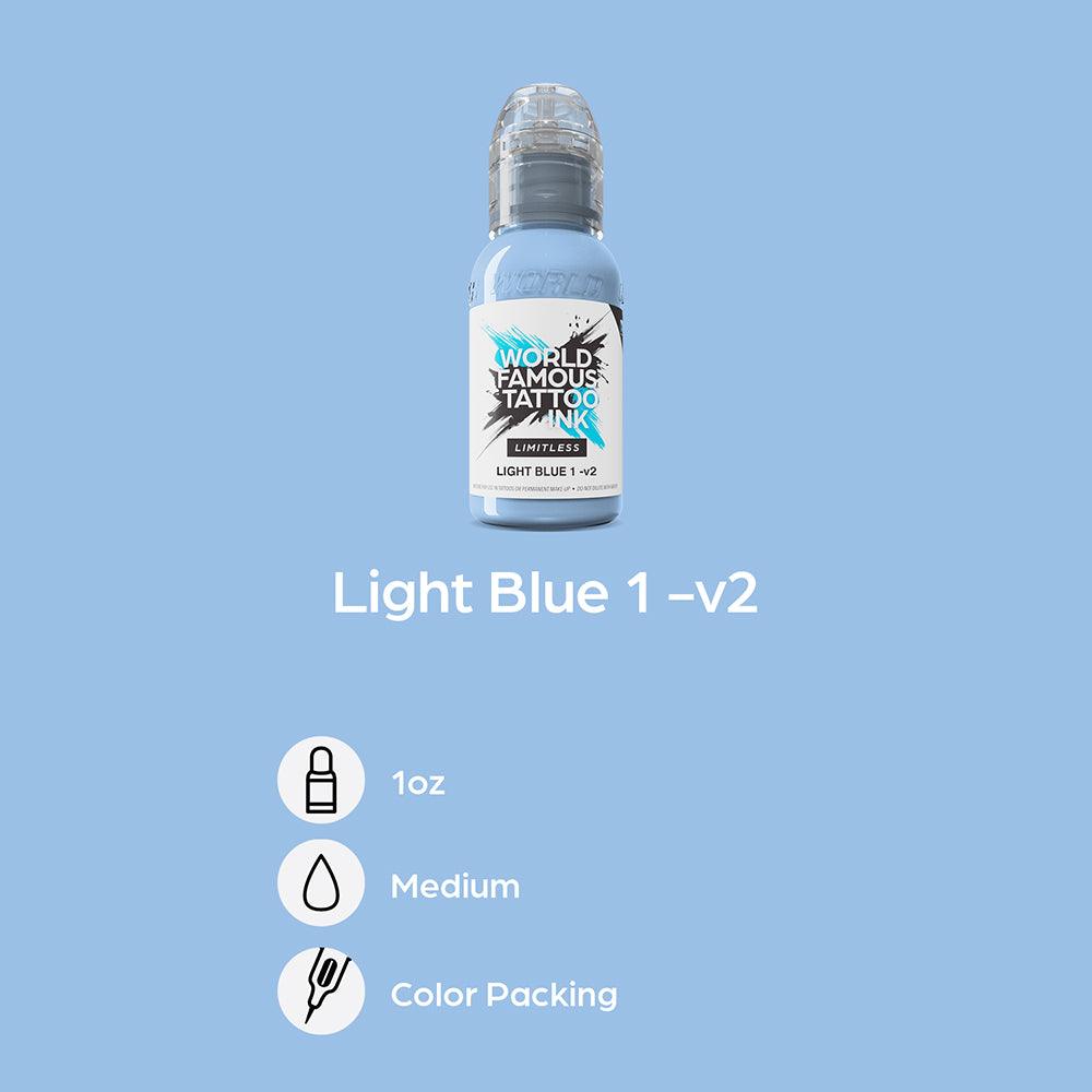World Famous Limitless Tattoo Ink Light Blue 1 v2 30ml - BVShop