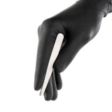 PhiBrows Stainless Steel Scissors & Tweezers — eyebrow tweezers held in a gloved hand