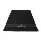 PhiBrows Black Cotton Towel 30x47cm — cotton towel laid flat