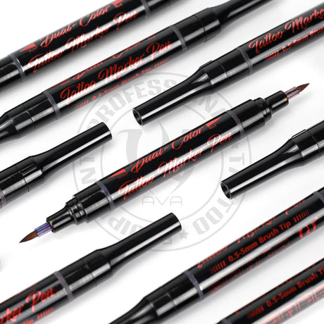 AVA Dual-Color Tattoo Marker Pen Red & Violet - BVShop