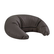 Omega brown headrest for hairdressing wash unit, padded and adjustable for comfortable client hair washing sessions.