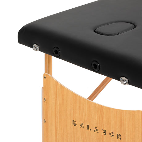 BALANCE wooden folding massage table 2 segment 190x70 black - BVShop