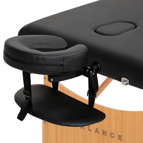 BALANCE wooden folding massage table 3 segment 190x70 black - BVShop