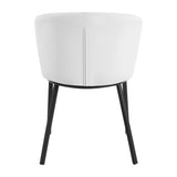 Angled view of 4RICO Linea chair with soft white upholstery and legs