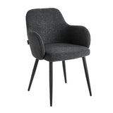 4RICO Intra black sherpa chair with rounded backrest