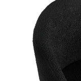 4RICO Asola black sherpa chair with rounded backrest and black metal legs