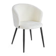 4RICO Asola white sherpa chair with rounded backrest and black metal legs