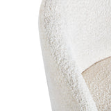 4RICO Verso white sherpa chair with contoured backrest and black metal legs
