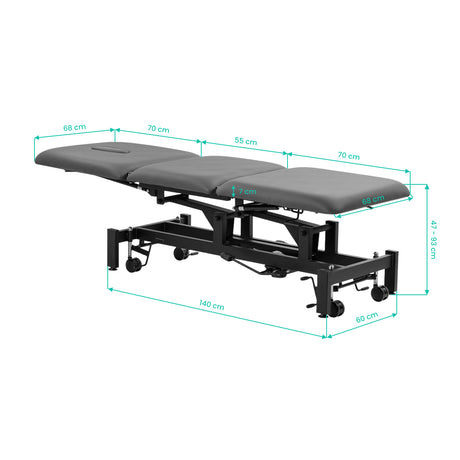Balance Solidum 3 hydraulic massage table dimensions and measurements